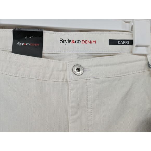 Style & Co Capri 24W White‎ Denim Tummy Control Panel Mid Rise Casual Everyday - Picture 5 of 12